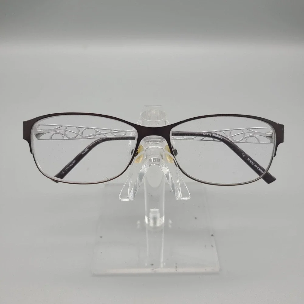 Wittnauer Hazel Brown Rectangular Eyeglass Frames Filigree Temples 52-14-135